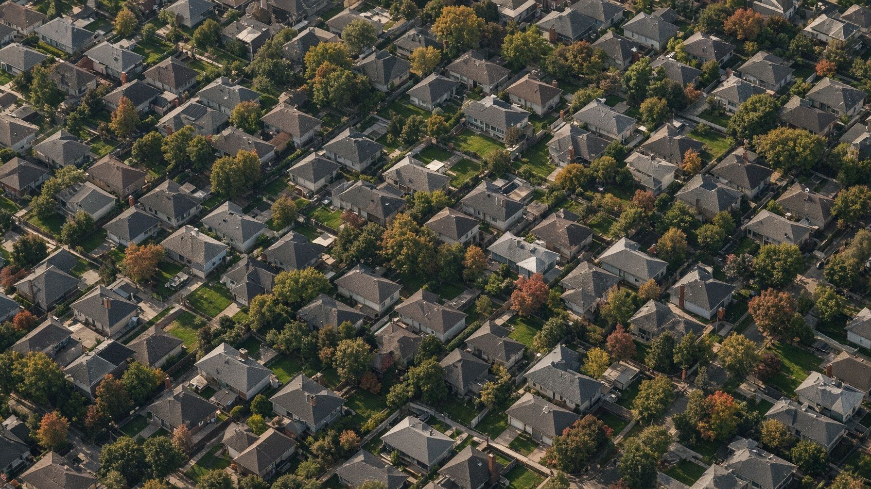 Aerial view of a U.S. neighborhood